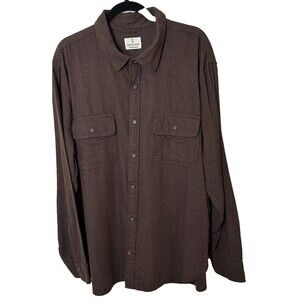 Mutual Weave Shirt Men’s Size XXL Brown Cotton Casual Button-Down Long Sleeve